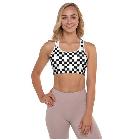 Alpha Checkered Padded Sports Bra