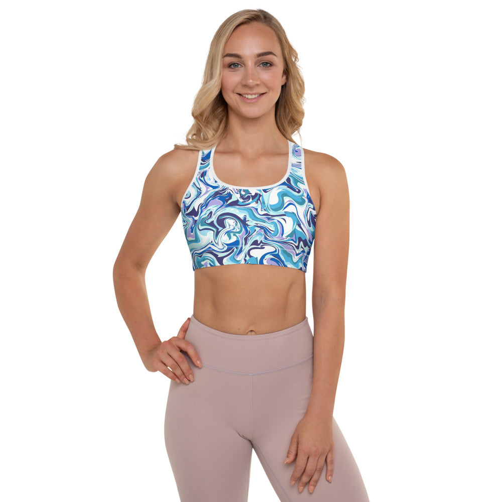 Alpha Blue Dye Padded Sports Bra