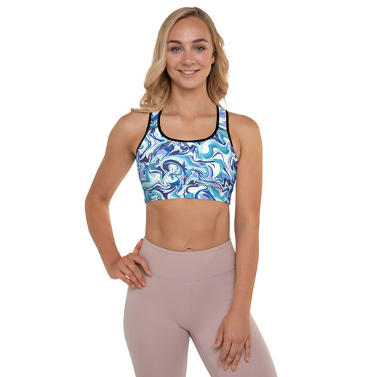 Alpha Blue Dye Padded Sports Bra